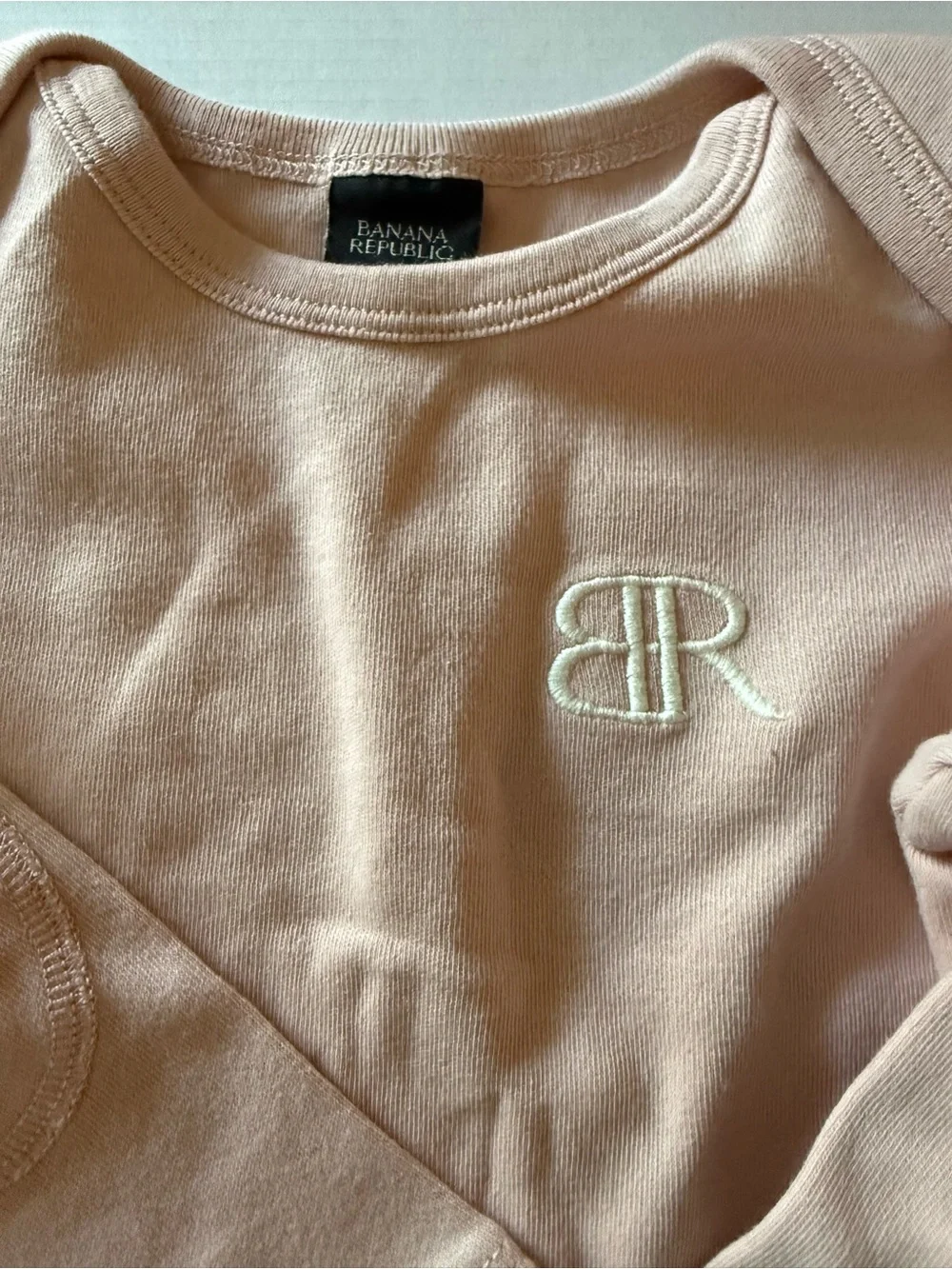 Banana Republic Baby Pink Long-Sleeve One-Piece Bodysuit